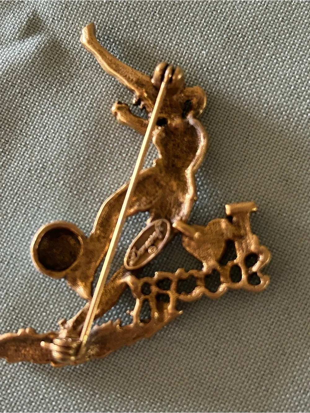 Danecraft 1934  Vintage I Love Soccer Enamel Brooch Pin
